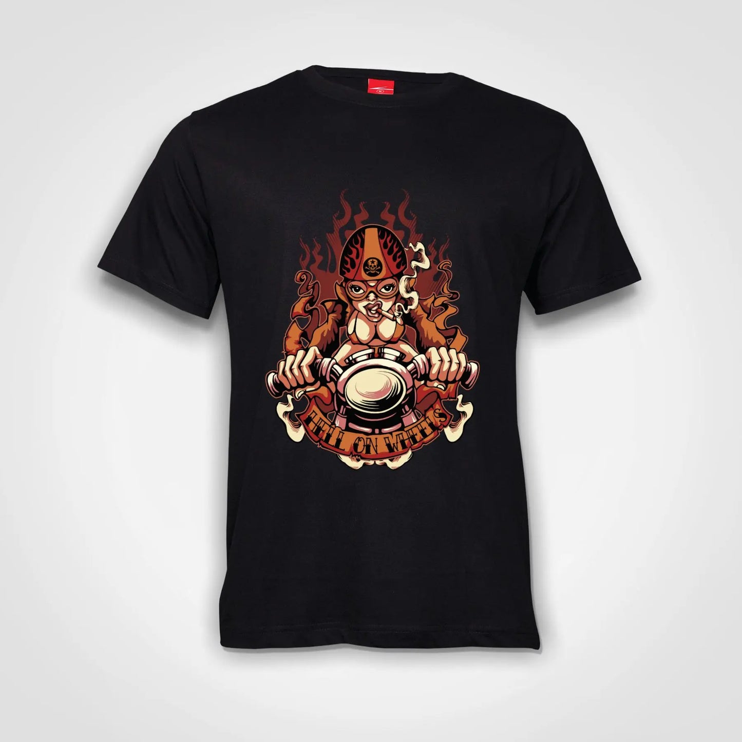 Hell On Wheels Cotton T-Shirt Black IZZIT APPAREL