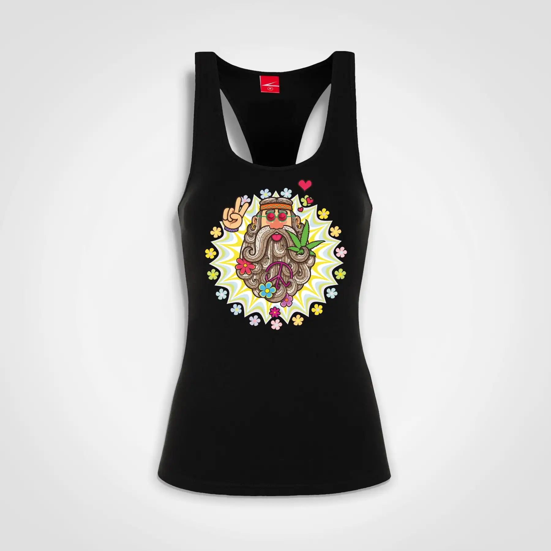 Hippie Man Ladies Tank Black IZZIT APPAREL