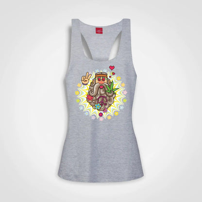 Hippie Man Ladies Tank Grey-Melange IZZIT APPAREL