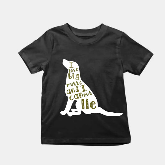 I Like Big Mutts And I Cannot Lie Kids T-Shirt Black IZZIT APPAREL