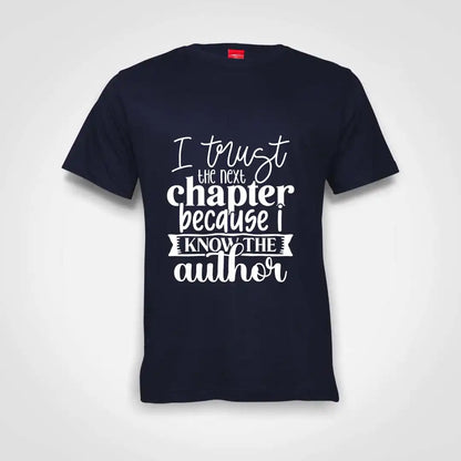 I Trust The Next Chapter Cause I Know The Author Cotton T-Shirt Navy IZZIT APPAREL
