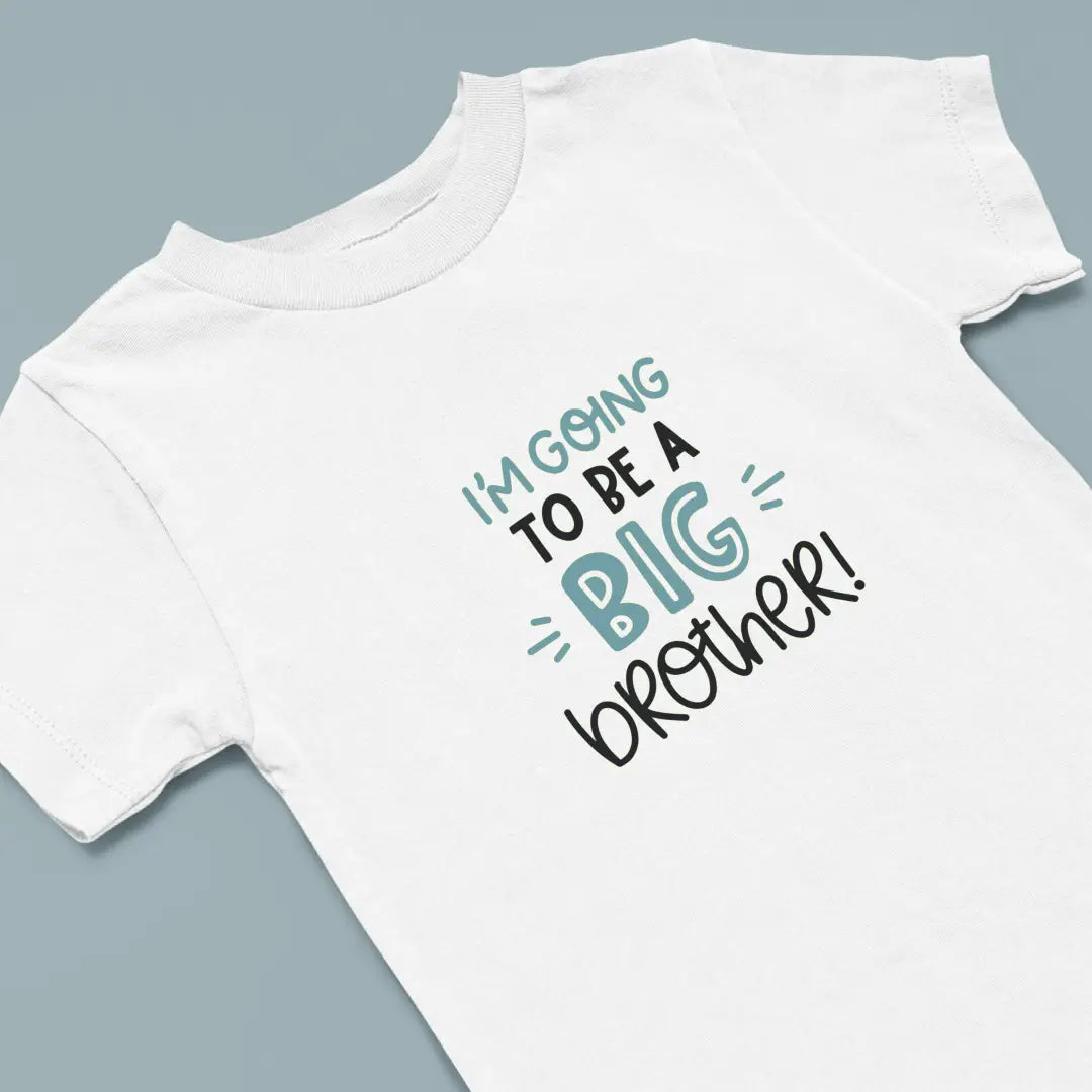 I'm Going To Be A Big Brother Kids Cotton T-Shirt White IZZIT APPAREL