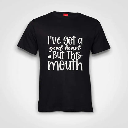 I've Got A Good Heart Cotton T-Shirt Black IZZIT APPAREL