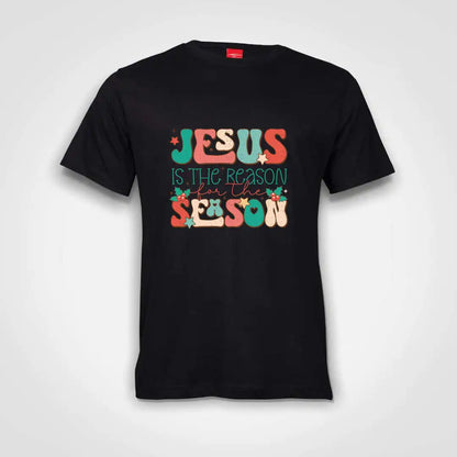 Jesus Is The Reason For The Season Cotton T-Shirt Black IZZIT APPAREL