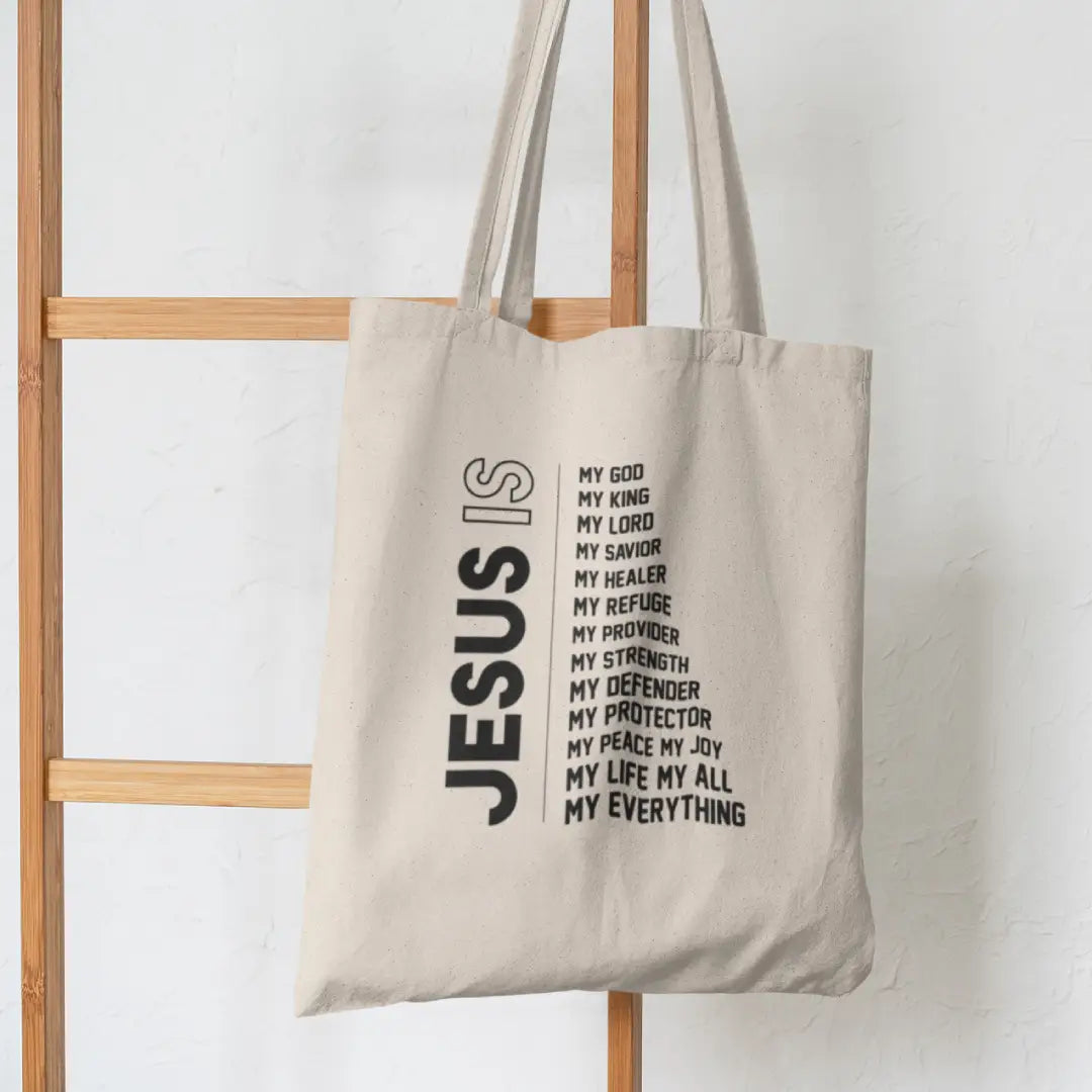 Jesus Is Tote Bag M Natural IZZIT APPAREL