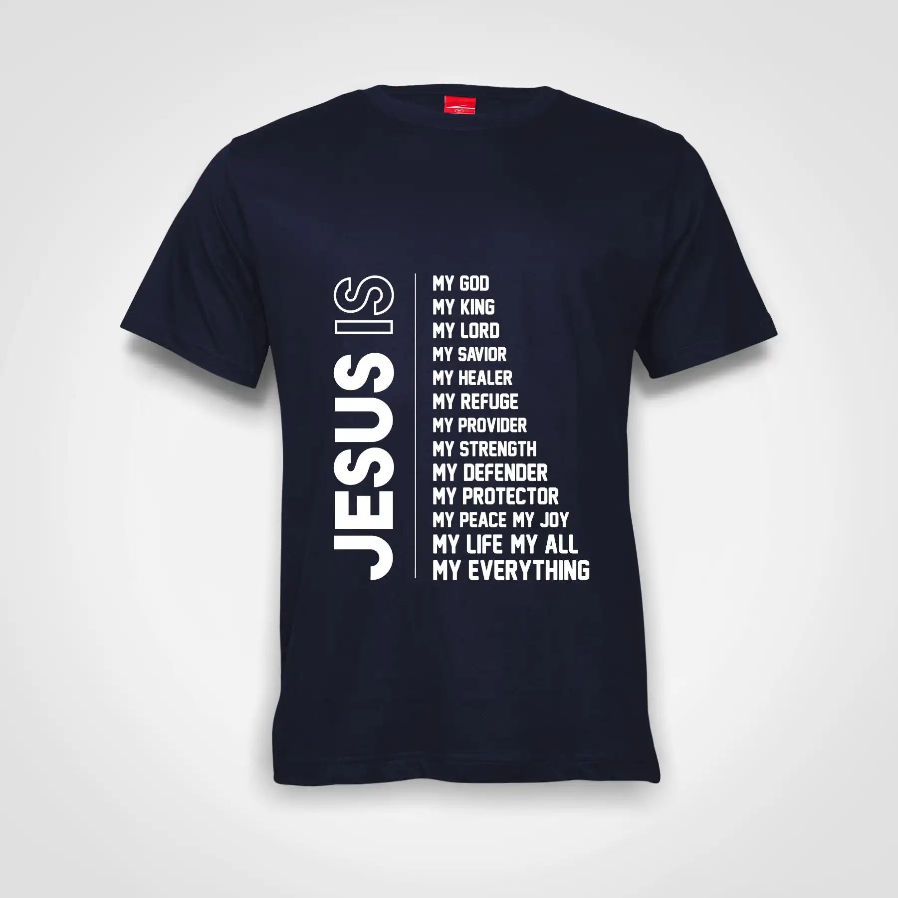 Jesus Is Cotton T-Shirt Navy IZZIT APPAREL