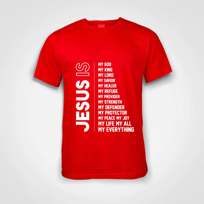 Jesus Is Cotton T-Shirt Red IZZIT APPAREL