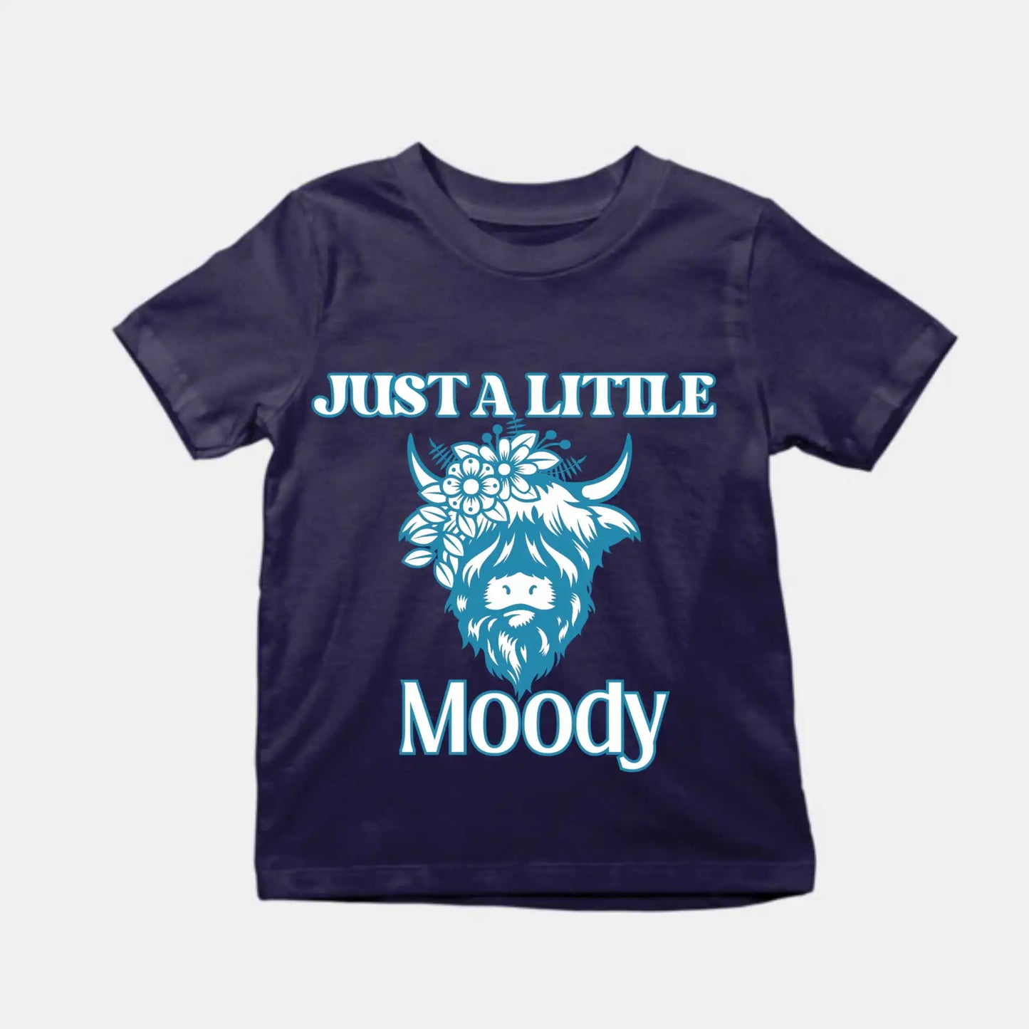Just A Little Moody Kids T-Shirt Navy IZZIT APPAREL