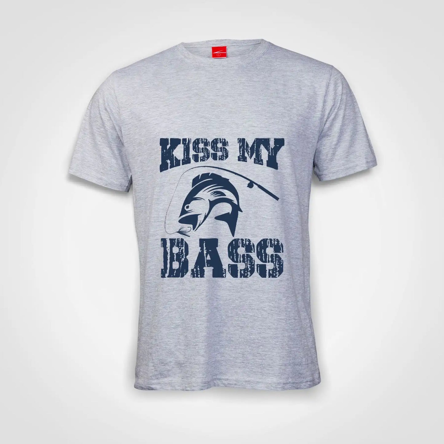 Kiss My Bass Cotton T-Shirt Grey-Melange IZZIT APPAREL