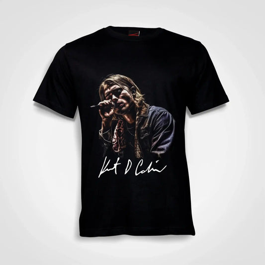 Kurt Cobain Cotton T-Shirt Black IZZIT APPAREL