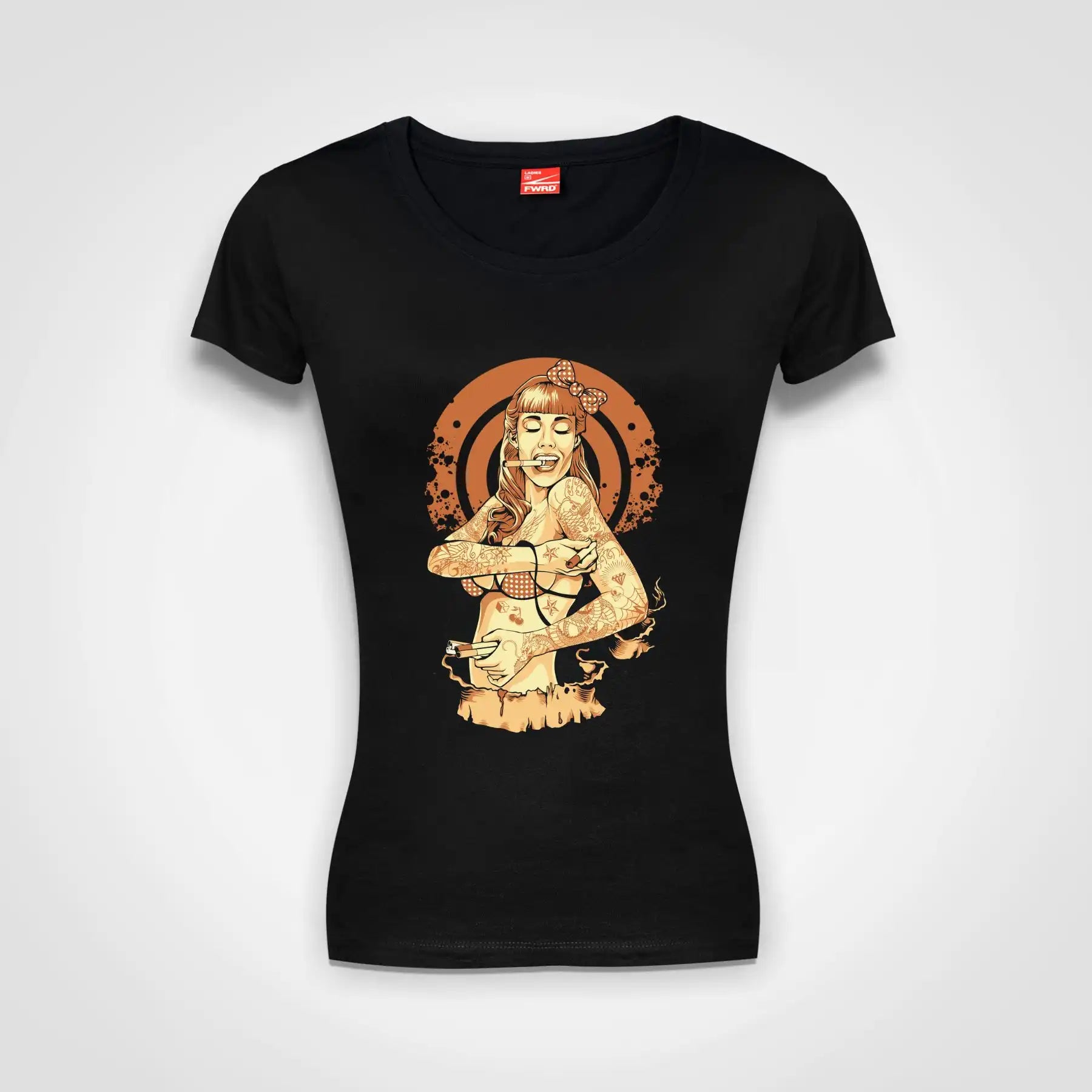 Sailor Girl Ladies Fitted T-Shirt Black IZZIT APPAREL