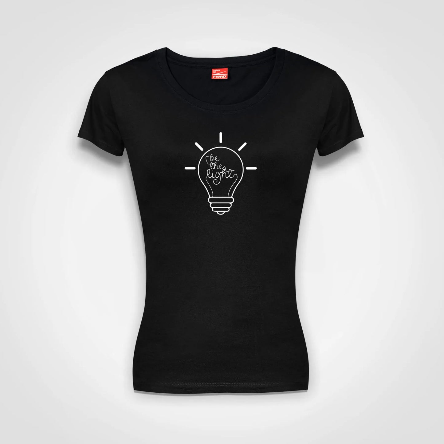 Be The Light Ladies Fitted Cotton T-Shirt Black IZZIT APPAREL
