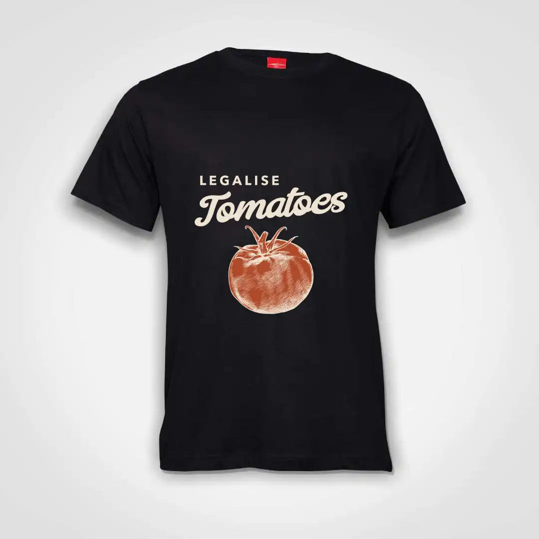 Legalise Tomatoes Cotton T-Shirt Black IZZIT APPAREL