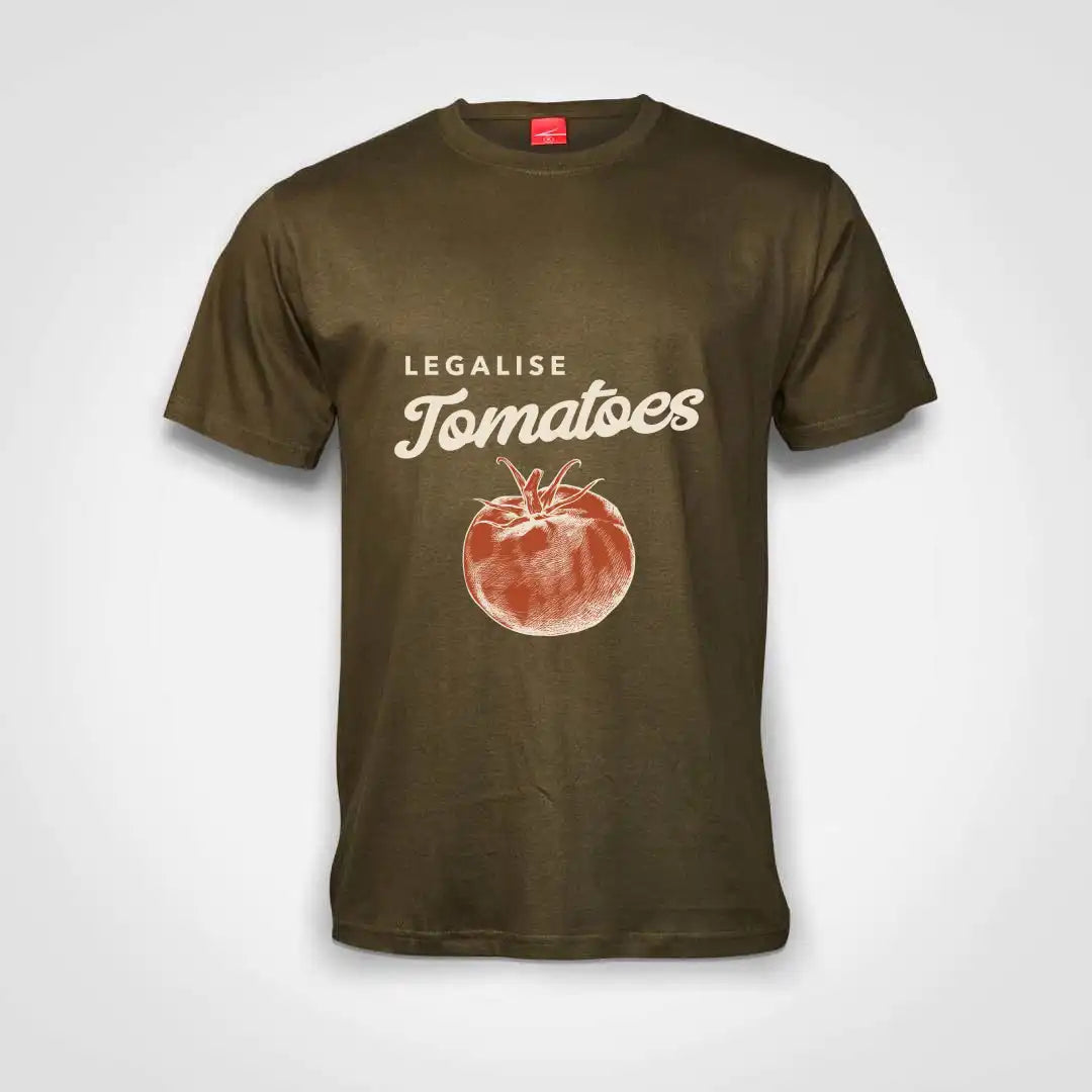 Legalise Tomatoes Cotton T-Shirt Olive IZZIT APPAREL