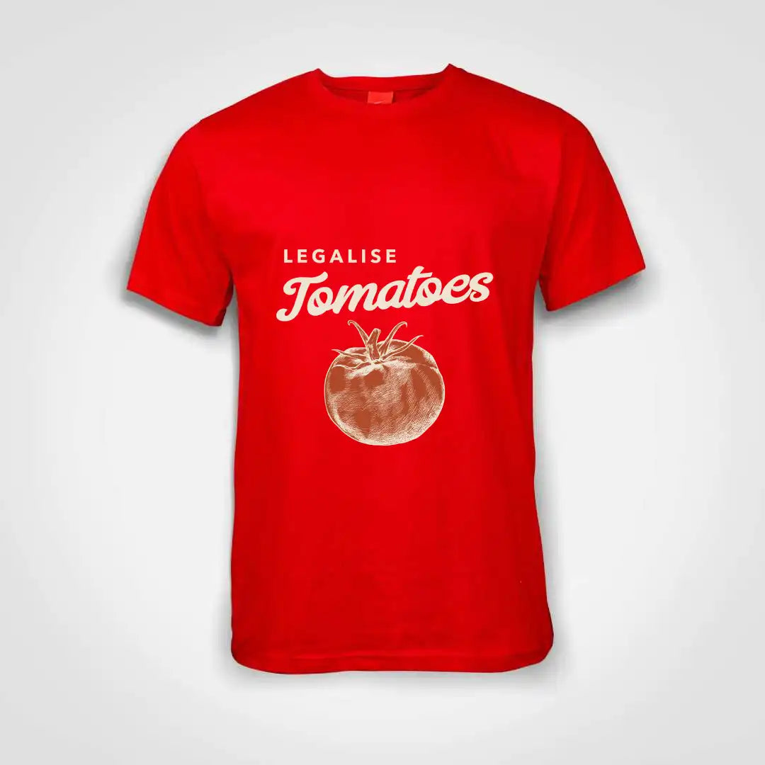Legalise Tomatoes Cotton T-Shirt Red IZZIT APPAREL