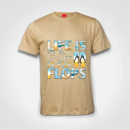 Life Is Better In Flip Flops Cotton T-Shirt IZZIT APPAREL