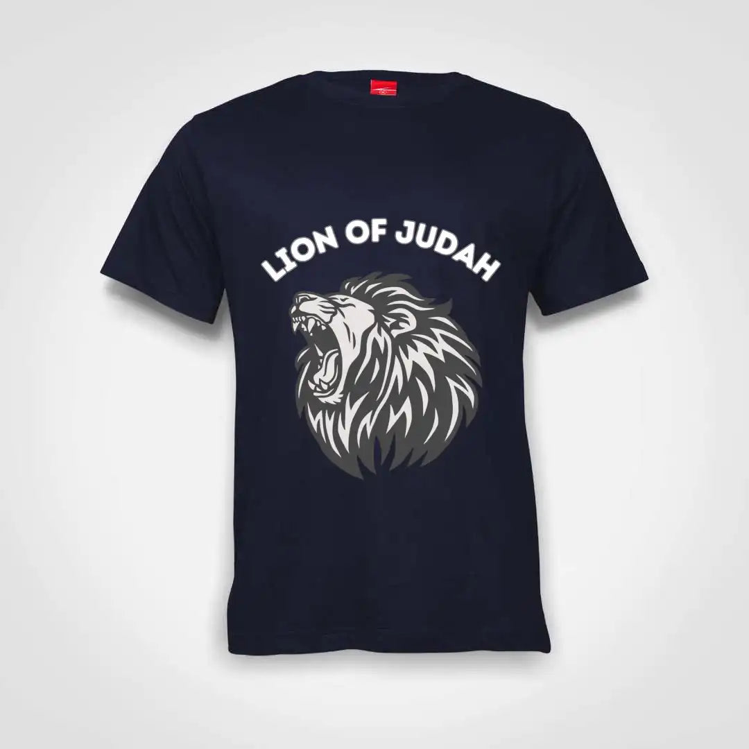 Lion Of Judah Cotton T-Shirt Navy IZZIT APPAREL