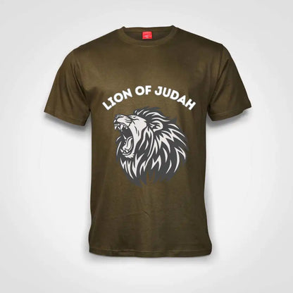 Lion Of Judah Cotton T-Shirt Olive IZZIT APPAREL