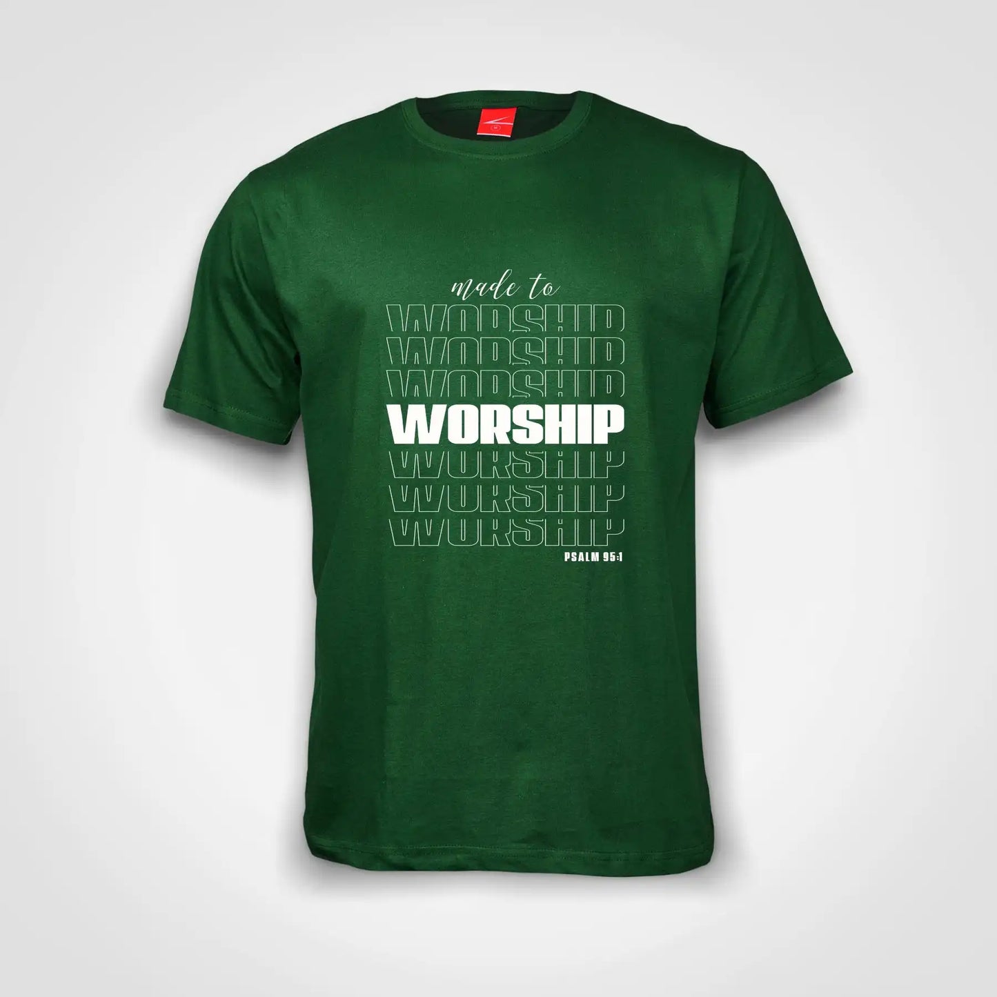 Made To Worship Cotton T-Shirt Bottle Green IZZIT APPAREL