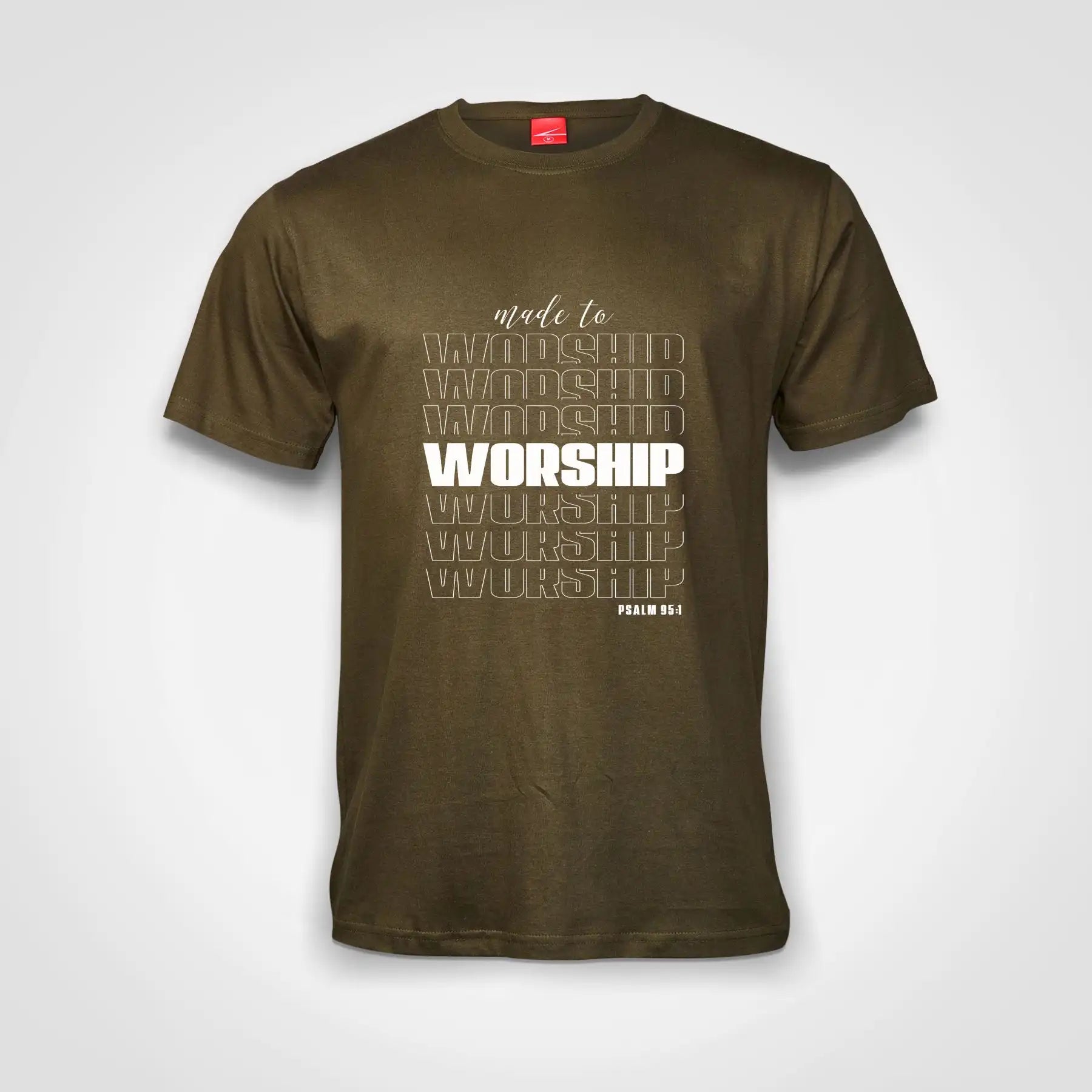 Made To Worship Cotton T-Shirt Olive IZZIT APPAREL