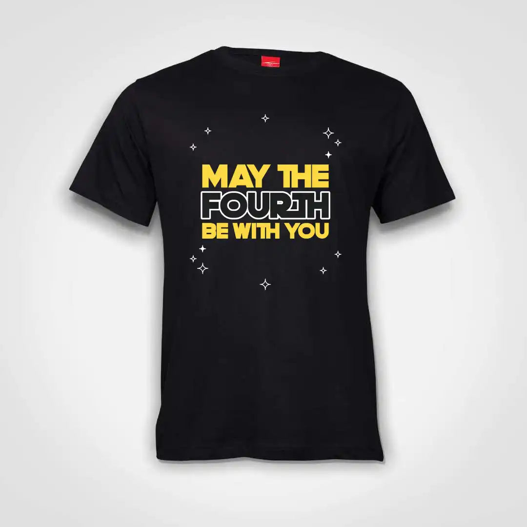 May The Fourth Be With You Cotton T-Shirt Black IZZIT APPAREL