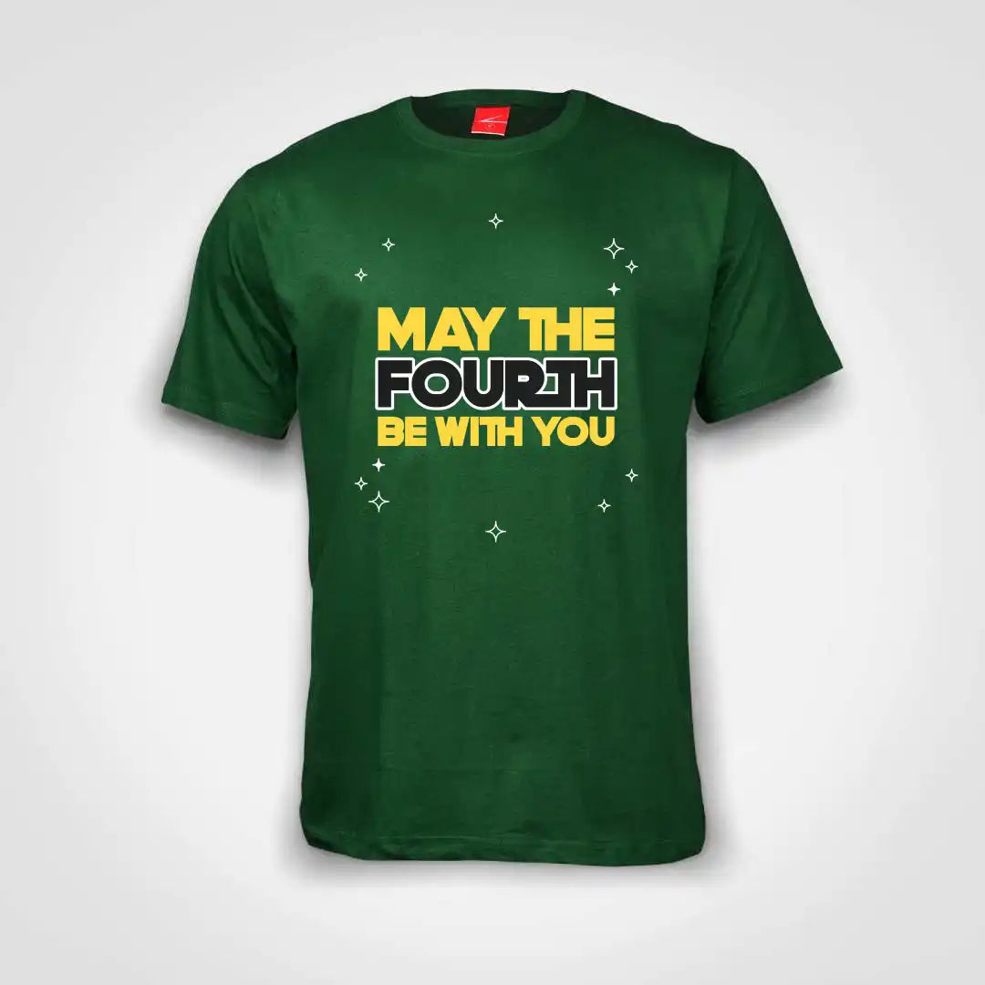May The Fourth Be With You Cotton T-Shirt Bottle Green IZZIT APPAREL