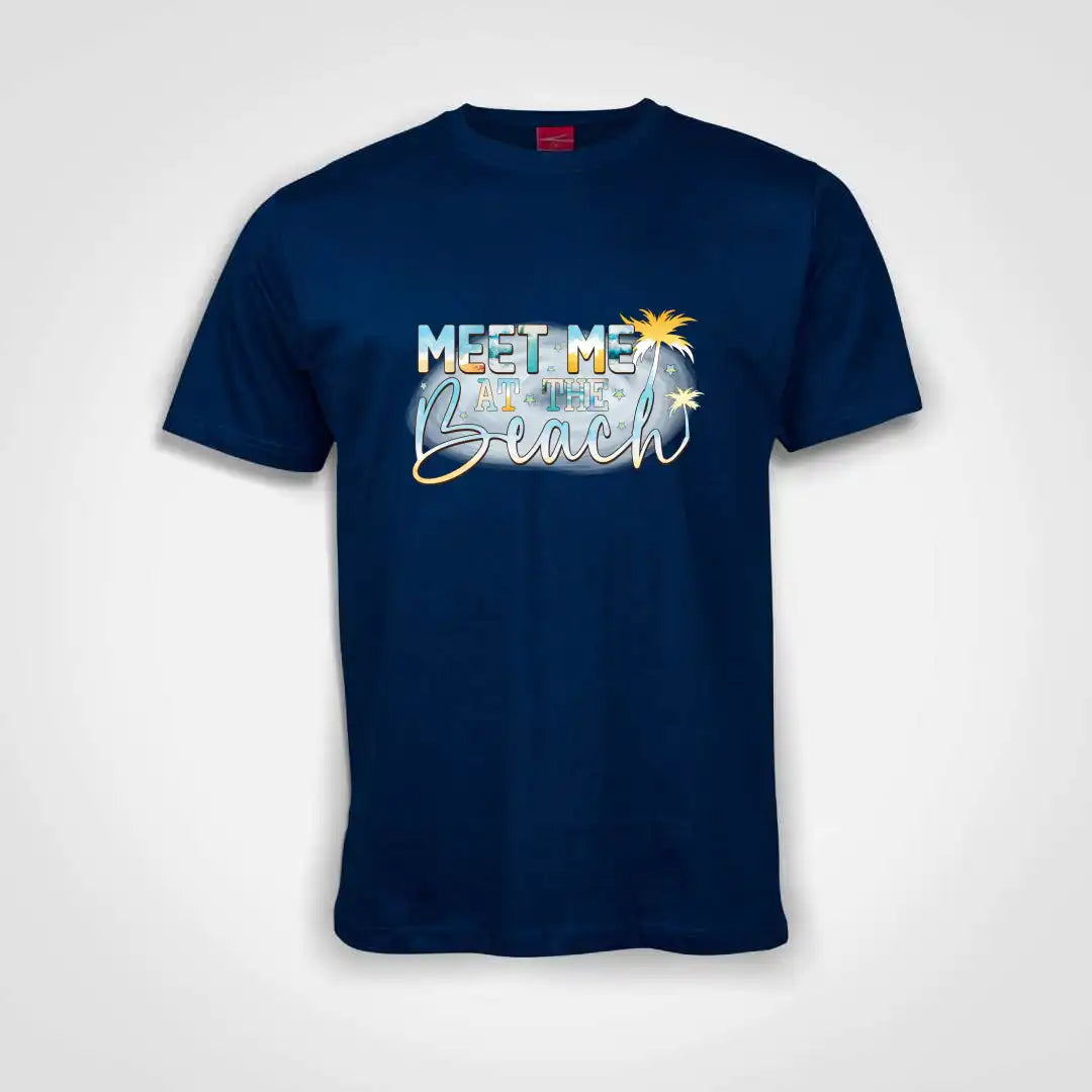 Meet Me At The Beach Cotton T-Shirt Royal Blue IZZIT APPAREL