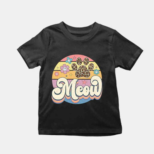 Meow Kids T-Shirt Black IZZIT APPAREL