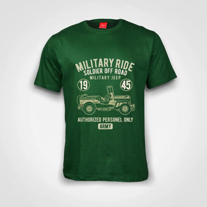 Military Jeep Cotton T-Shirt Bottle Green IZZIT APPAREL