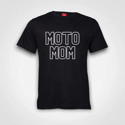 Moto Mom Cotton T-Shirt Black IZZIT APPAREL