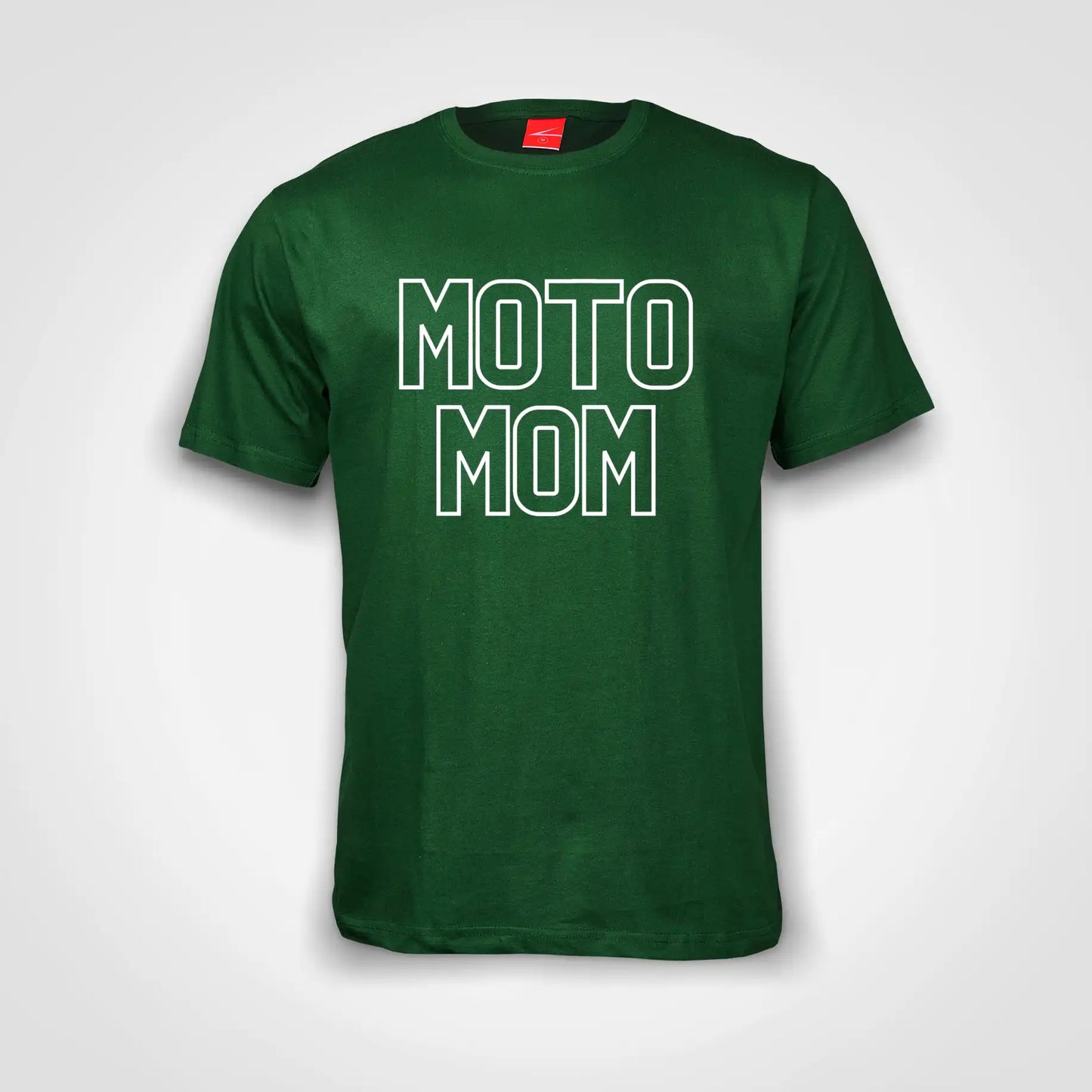 Moto Mom Cotton T-Shirt Bottle Green IZZIT APPAREL