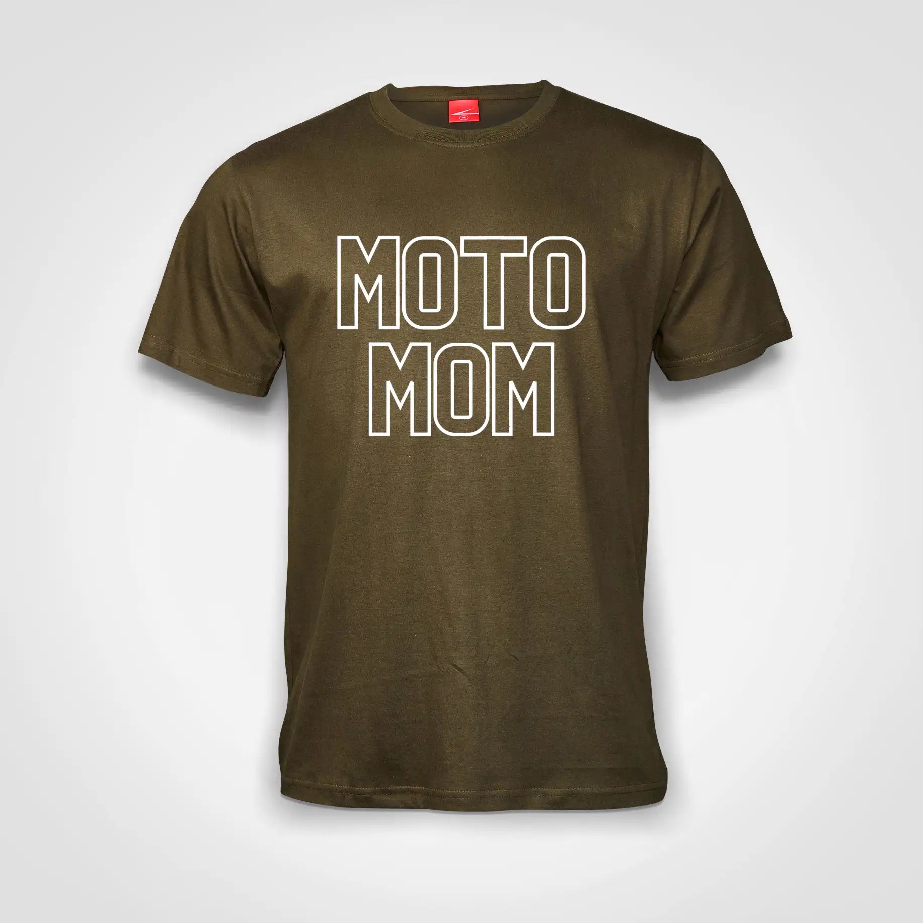 Moto Mom Cotton T-Shirt Olive IZZIT APPAREL