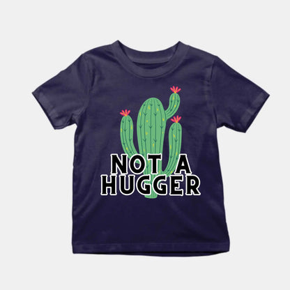 Not A Hugger Kids T-Shirt Navy IZZIT APPAREL