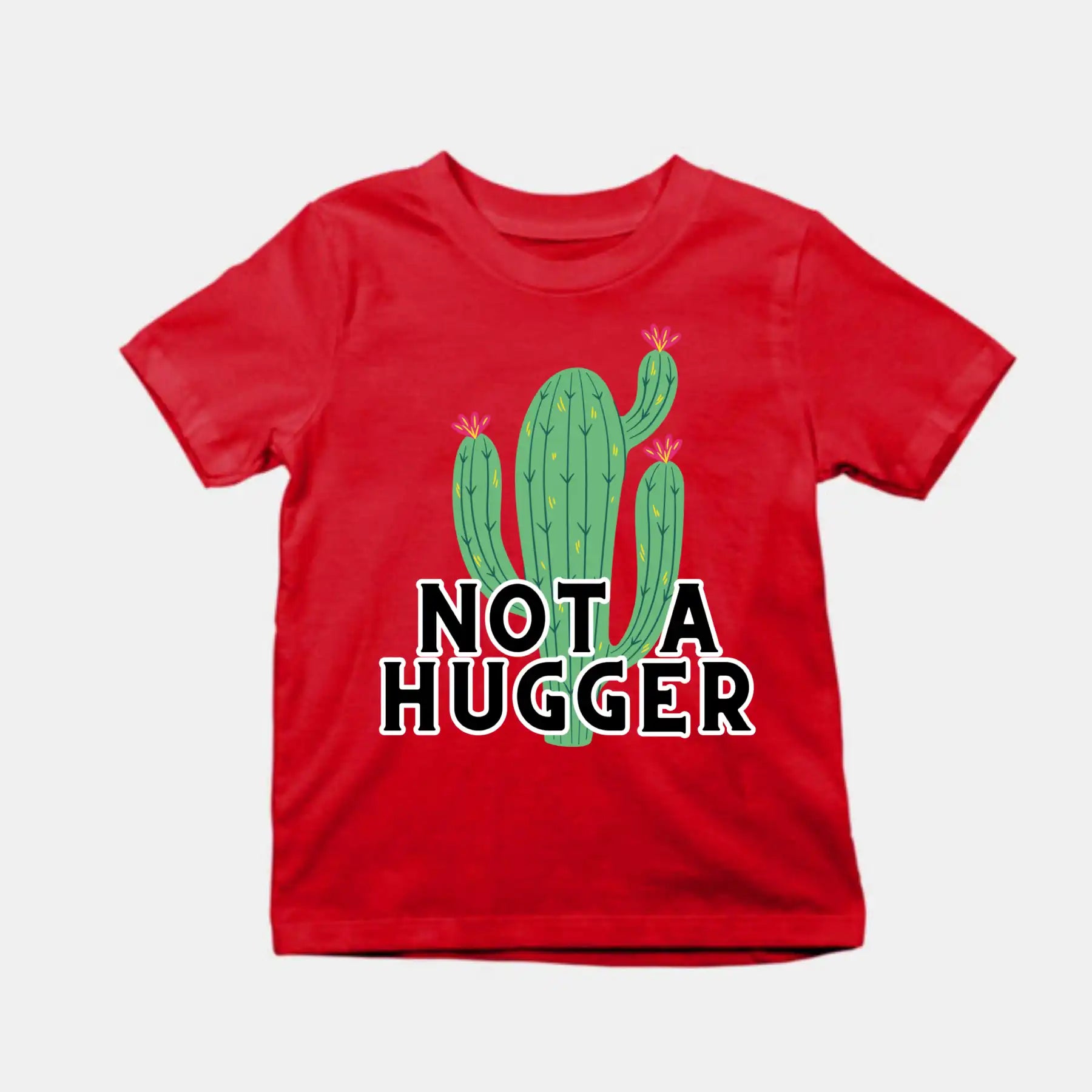 Not A Hugger Kids T-Shirt Red IZZIT APPAREL