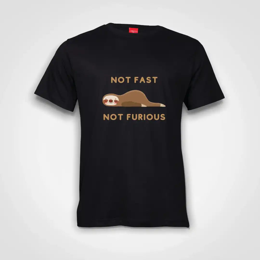 Not Fast Not Furious Cotton T-Shirt Black IZZIT APPAREL