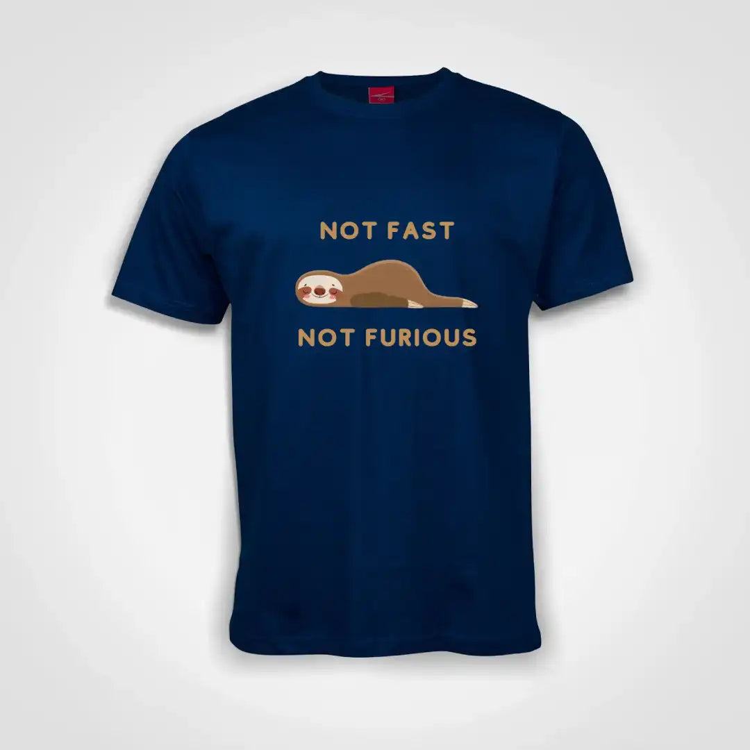 Not Fast Not Furious Cotton T-Shirt Royal Blue IZZIT APPAREL