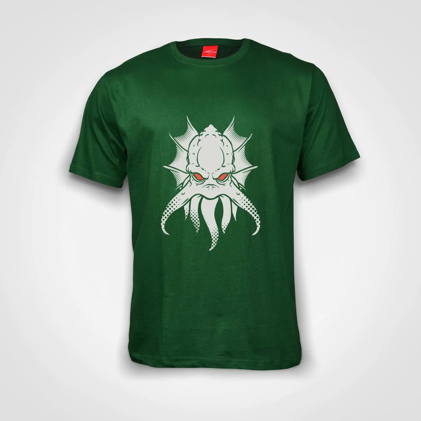 Octopus Monster Cotton T-Shirt Bottle Green IZZIT APPAREL