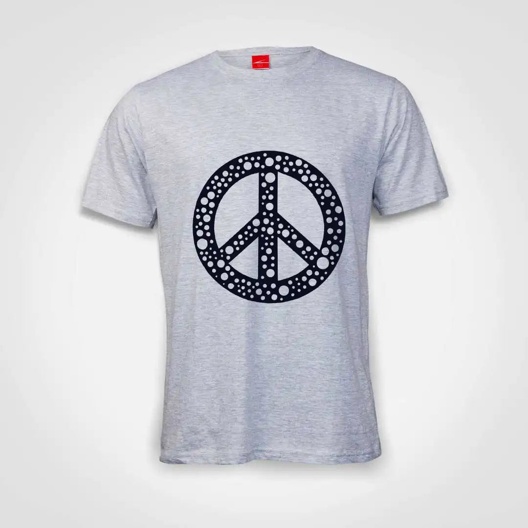 Peace Sign Bubbles Cotton T-Shirt Grey-Melange IZZIT APPAREL