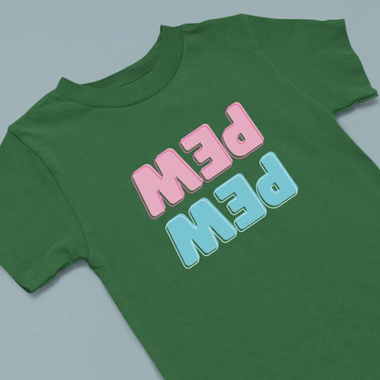 Pew Pew Kids Cotton T-Shirt Bottle Green IZZIT APPAREL