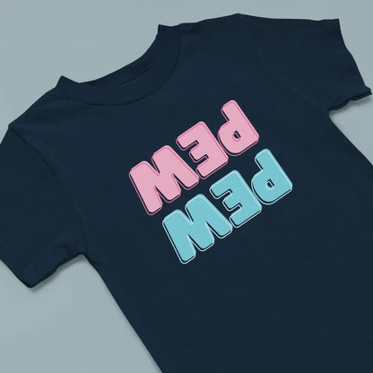 Pew Pew Kids Cotton T-Shirt Navy IZZIT APPAREL