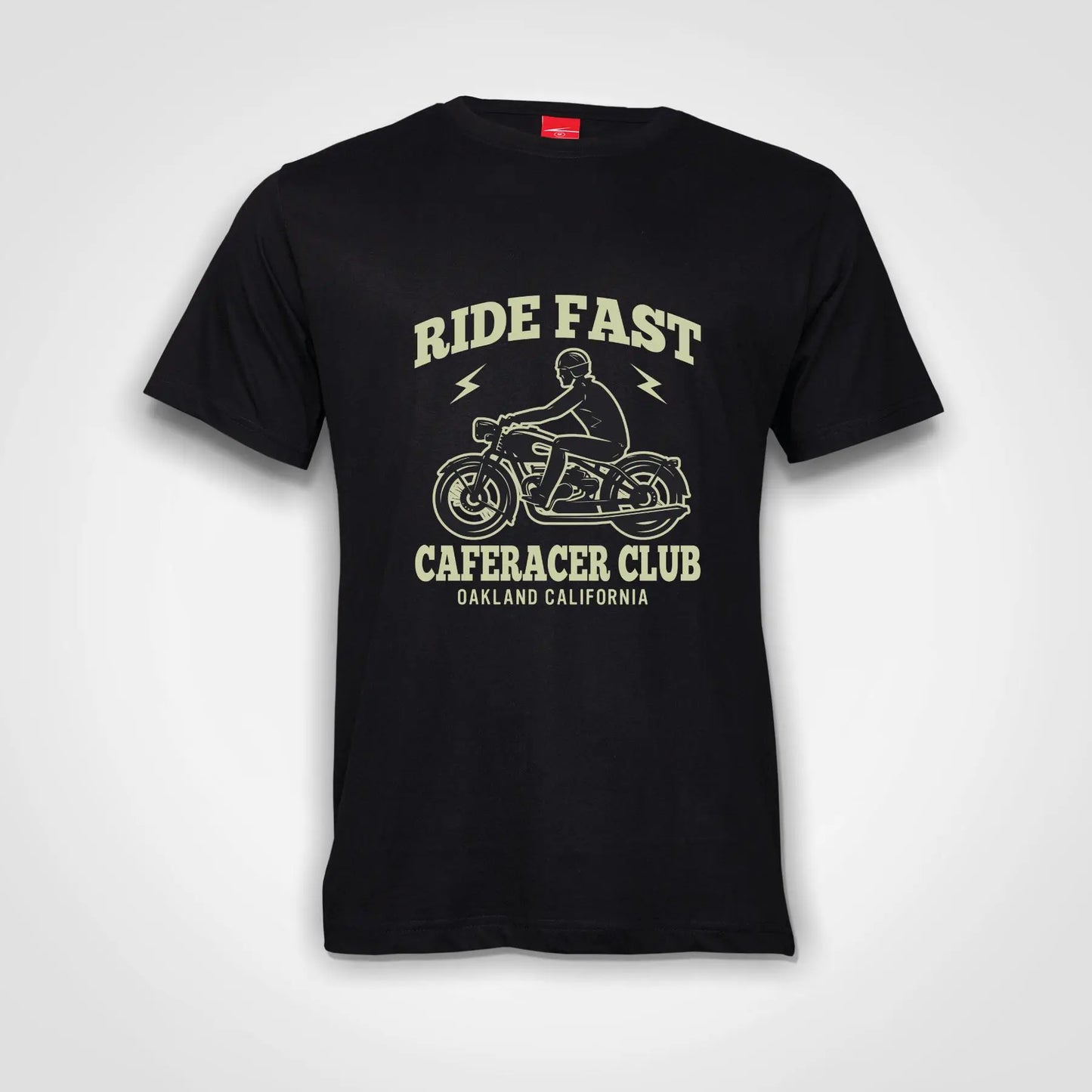 Ride Fast CafeRacer Club Cotton T-Shirt Black IZZIT APPAREL