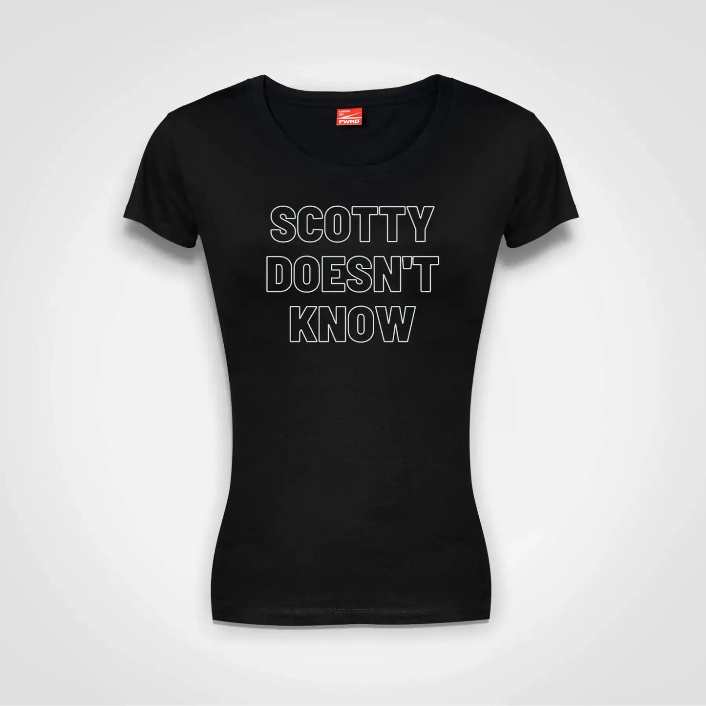 Scotty Doesn't Know Ladies Fitted T-Shirt Black IZZIT APPAREL