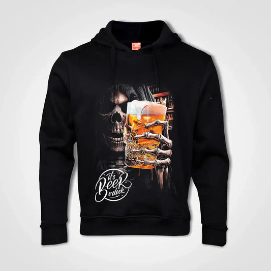 Skull Beer O Clock Hoodie Black IZZIT APPAREL