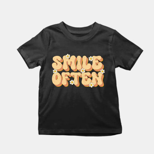 Smile Often Kids T-Shirt Black IZZIT APPAREL