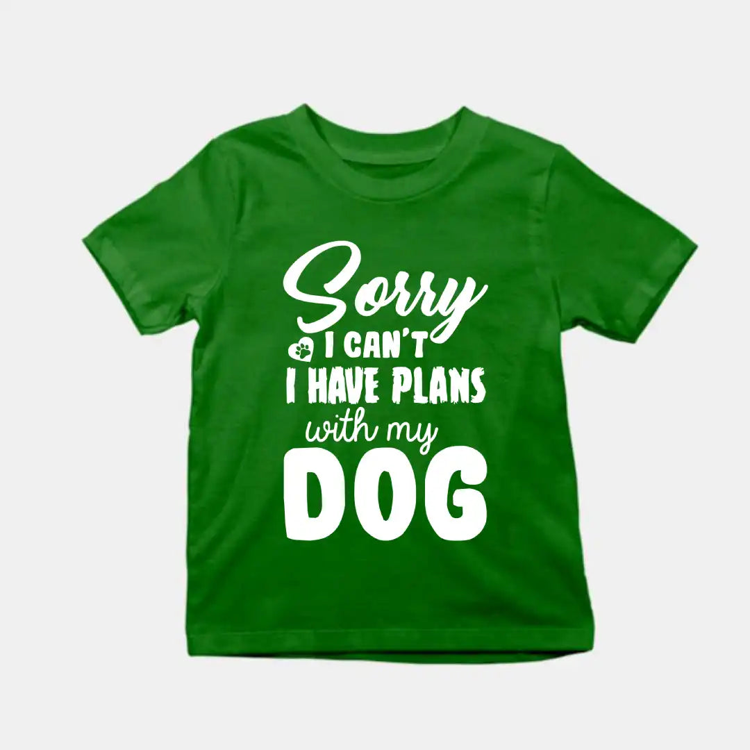 Sorry I Can't I Have Plans Kids T-Shirt Bottle Green IZZIT APPAREL