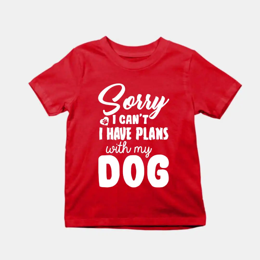Sorry I Can't I Have Plans Kids T-Shirt Red IZZIT APPAREL