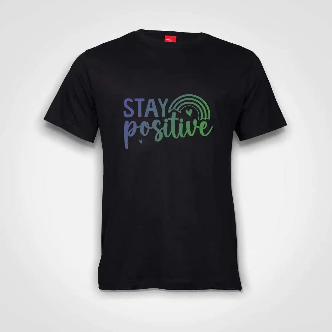Stay Positive Cotton T-Shirt Black IZZIT APPAREL