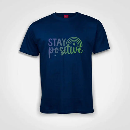 Stay Positive Cotton T-Shirt Royal Blue IZZIT APPAREL