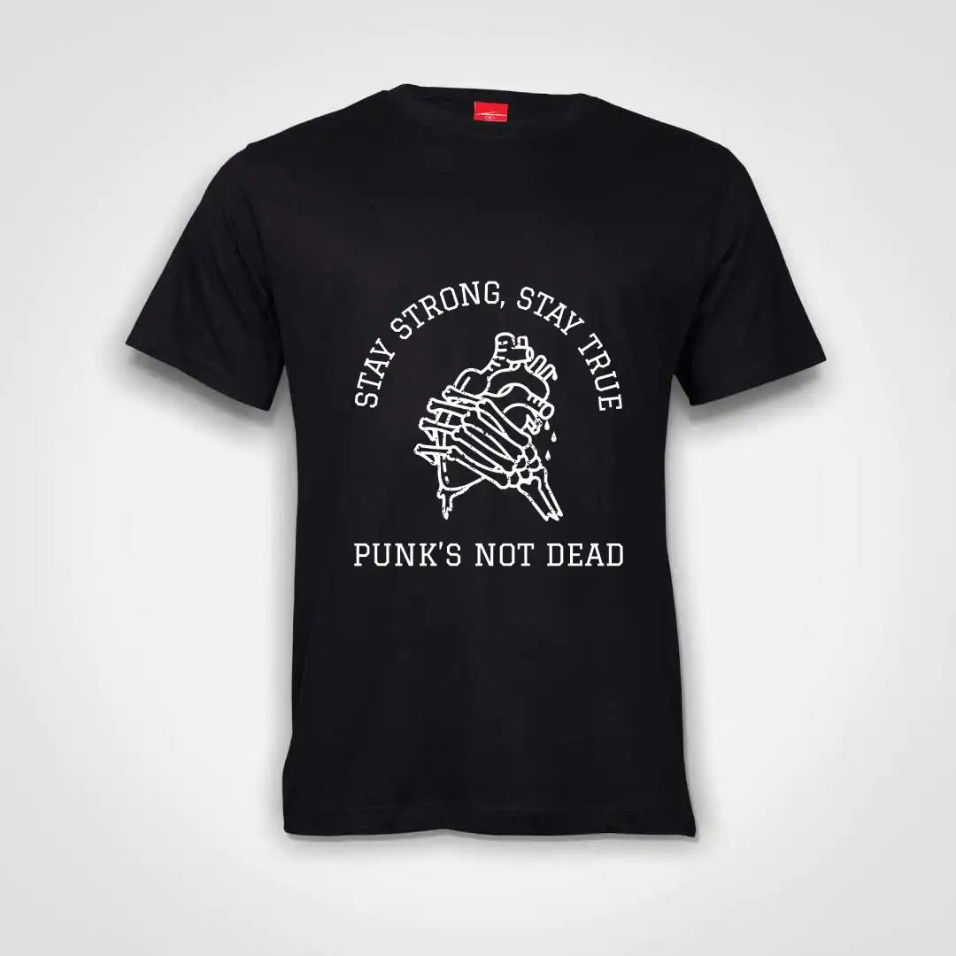 Stay Strong Stay True Punk's Not Dead Cotton T-Shirt Black IZZIT APPAREL