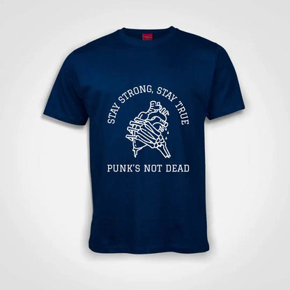 Stay Strong Stay True Punk's Not Dead Cotton T-Shirt Royal Blue IZZIT APPAREL